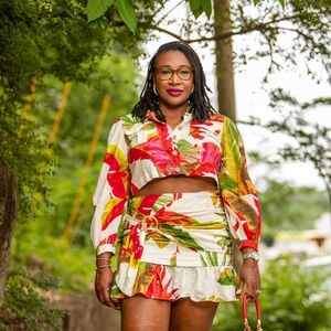 Floral Print Skirt - Multicolor